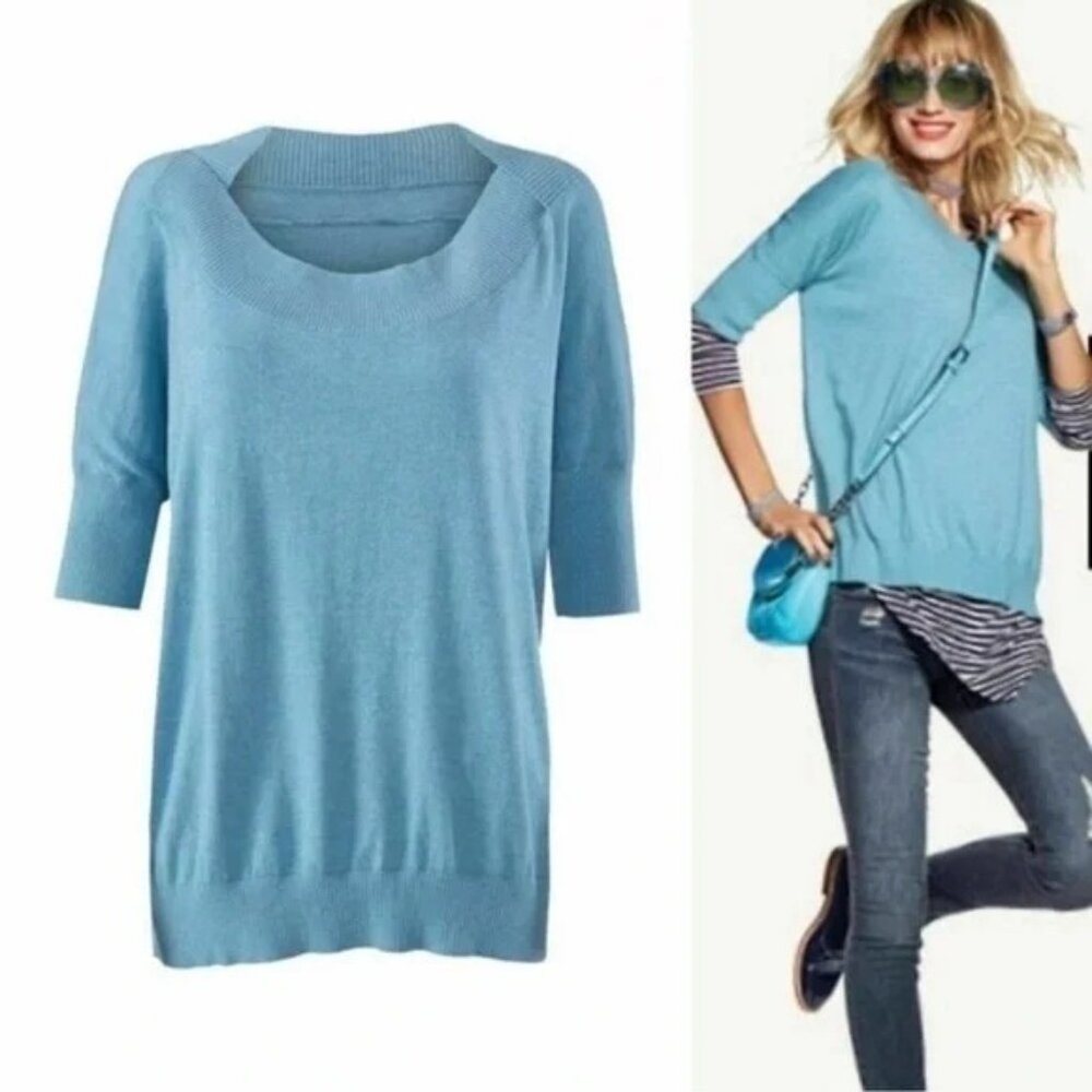 Cabi Cornflower Blue XXS Lightweight Knit MARBLE LOOSE 5007 Lounge Sweater‎